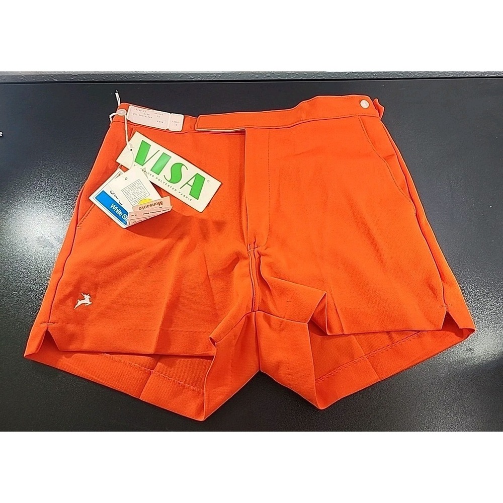 Vintage 1970s Stag White Tennis Shorts Orange Men's 32 Surf Preppy True Vintage